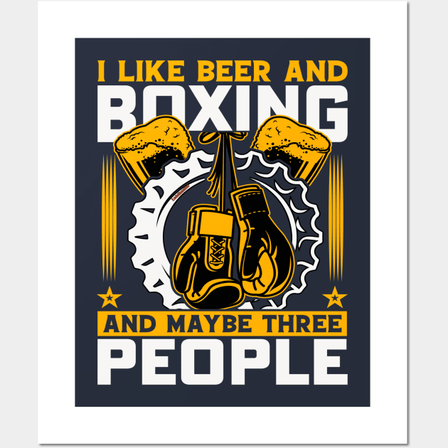 I Like Beer and Boxing Wall Art by Lebihanto